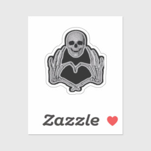 Skeleton Heart Händer Classic Klistermärken