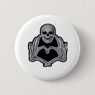 Skeleton Heart Händer Classic Knapp