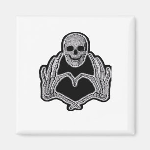 Skeleton Heart Händer Classic Magnet