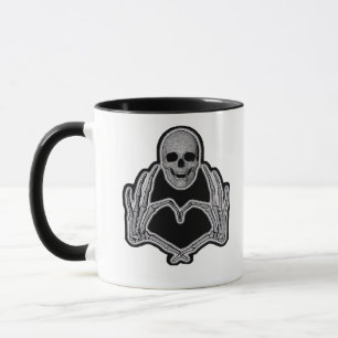 Skeleton Heart Händer Classic Mugg