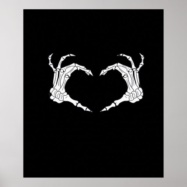 Skeleton Heart Händer Classic Poster (Framsidan)