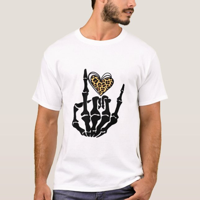 Skeleton Heart Händer Classic T Shirt (Framsida)