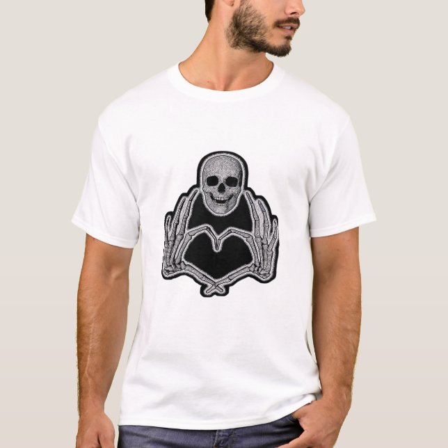 Skeleton Heart Händer Classic T Shirt (Framsida)