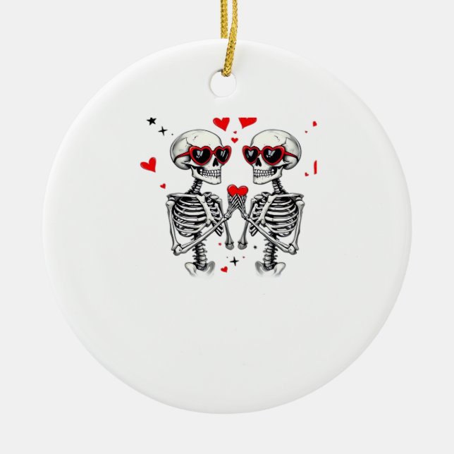 Skeleton Heart Händer för trender Julgransprydnad Keramik (Framsidan)