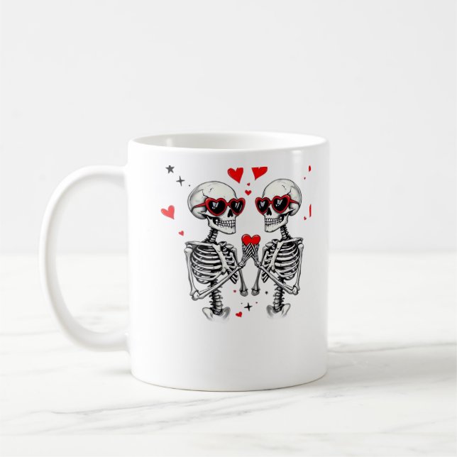 Skeleton Heart Händer för trender Kaffemugg (Vänster)