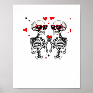 Skeleton Heart Händer för trender Poster