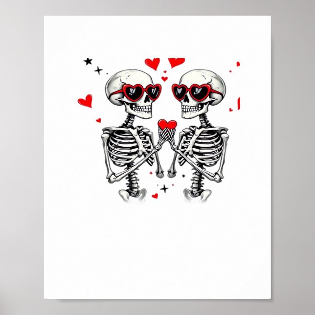 Skeleton Heart Händer för trender Poster (Framsidan)