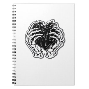 Skeleton Heart Händer Funny Anteckningsbok