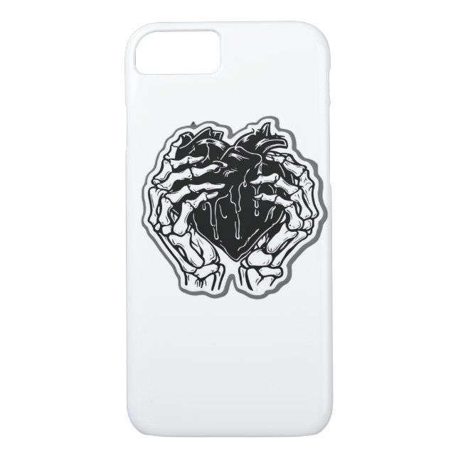 Skeleton Heart Händer Funny Case-Mate iPhone Skal (Baksida)