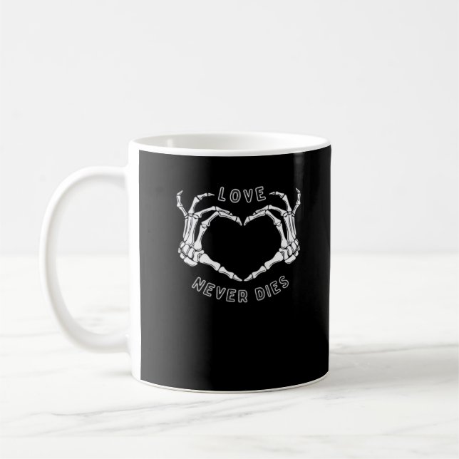 Skeleton Heart Händer Funny & Classic Kaffemugg (Vänster)