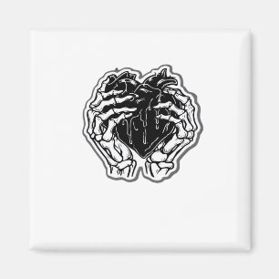 Skeleton Heart Händer Funny Magnet