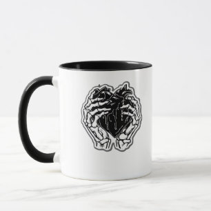 Skeleton Heart Händer Funny Mugg