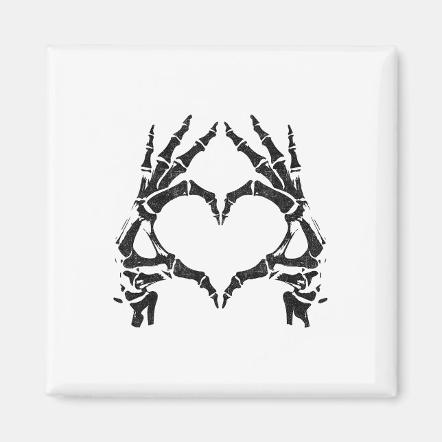 Skeleton Heart Händer - Halloween - Skeleton Hände Magnet (Framsidan)