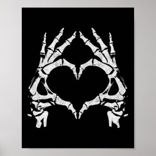 Skeleton Heart Händer - Halloween - Skeleton Hände Poster