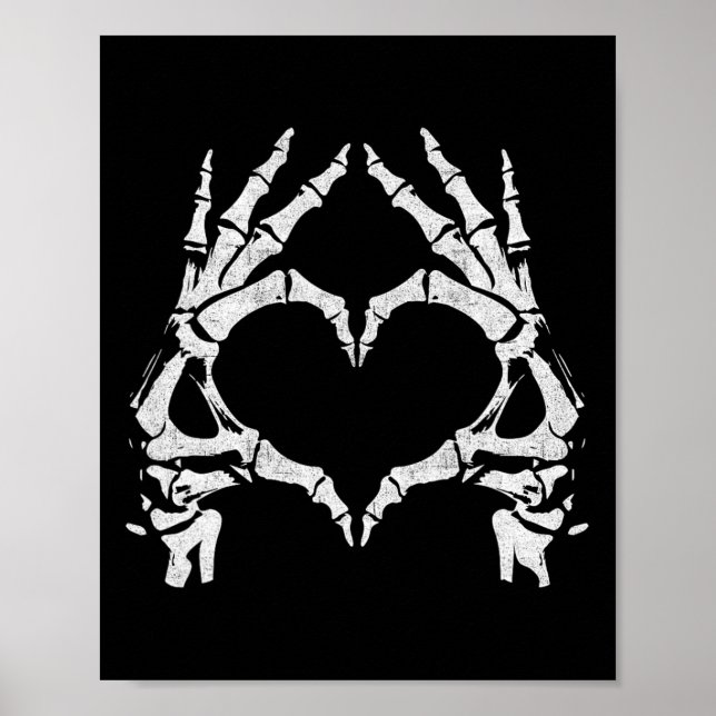 Skeleton Heart Händer - Halloween - Skeleton Hände Poster (Framsidan)