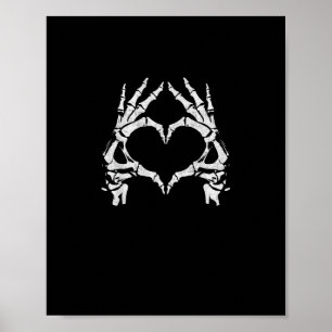 Skeleton Heart Händer - Halloween - Skeleton Hände Poster