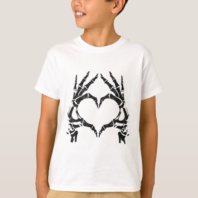 Skeleton Heart Händer - Halloween - Skeleton Hände T Shirt (Framsida)