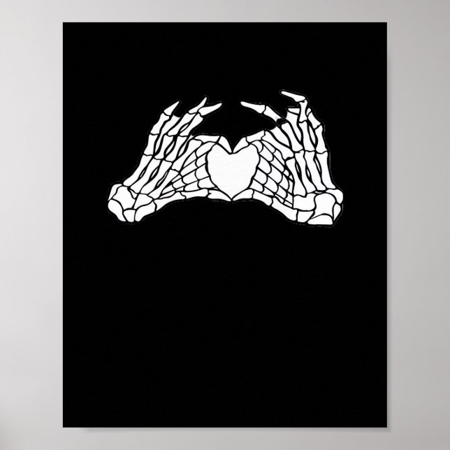 Skeleton Heart Händer - Light Poster (Framsidan)