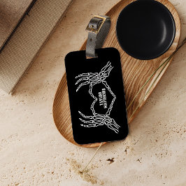 Skeleton Heart Händer Personlig Luggage Tag Bagagebricka