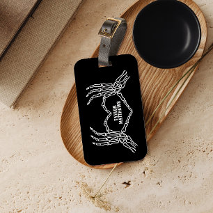 Skeleton Heart Händer Personlig Luggage Tag Bagagebricka