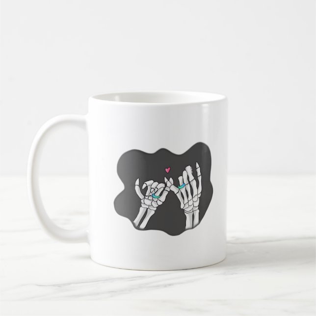 Skeleton Heart Händer Promise Kaffemugg (Vänster)