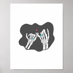 Skeleton Heart Händer Promise Poster