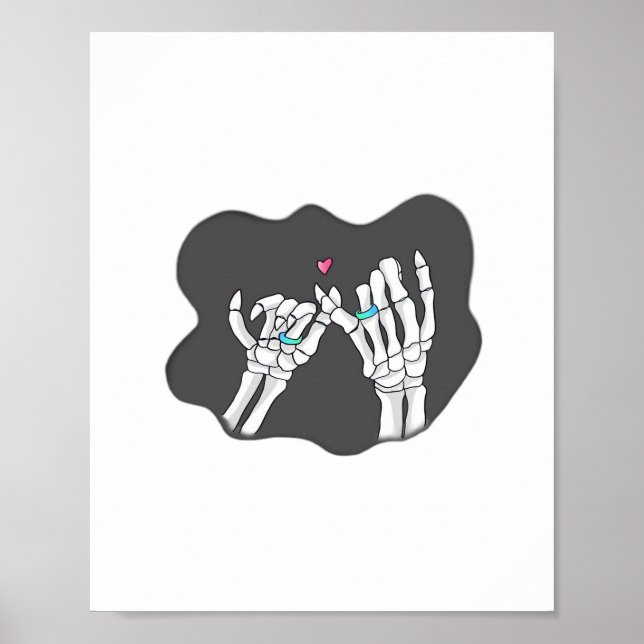 Skeleton Heart Händer Promise Poster (Framsidan)