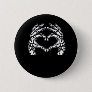 Skeleton Heart Händer Sign Halloween Costume Basic Knapp
