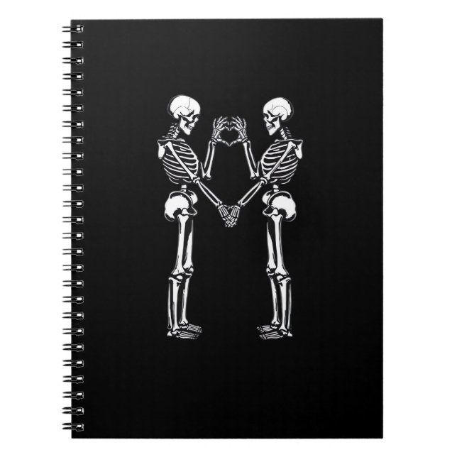 Skeleton Heart Händer Sign Halloween Costume Class Anteckningsbok (Framsidan)