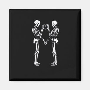 Skeleton Heart Händer Sign Halloween Costume Class Magnet