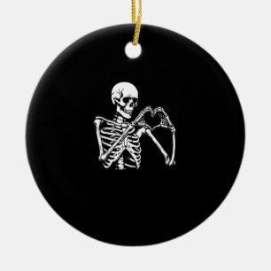 Skeleton Heart Händer Sign Halloween Costume Retro Julgransprydnad Keramik