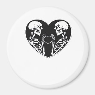 Skeleton Heart Händer Sign Halloween Costume Retro Magnet
