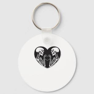 Skeleton Heart Händer Sign Halloween Costume Retro Nyckelring