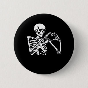 Skeleton Heart Händer Sign Halloween Costume Trend Knapp