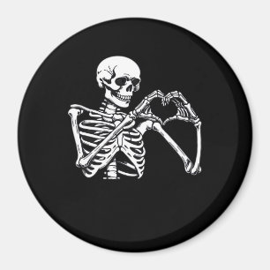 Skeleton Heart Händer Sign Halloween Costume Trend Magnet