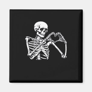 Skeleton Heart Händer Sign Halloween Costume Trend Magnet