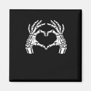Skeleton Heart Händer Sign Halloween Costume Viral Magnet