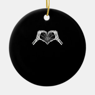Skeleton Heart Händer Spindelnät Halloween Spooky  Julgransprydnad Keramik
