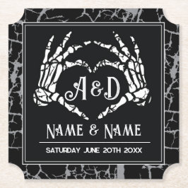 Skeleton Heart Händer Underlägg Bröllop Black Part