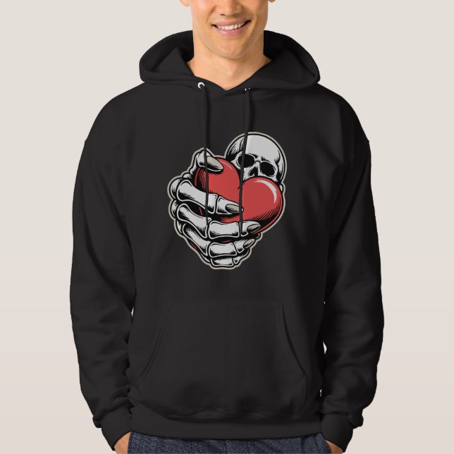Skeleton Heart Hoodie – Dark Art Design (Framsida)
