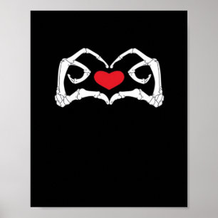 Skeleton Heart och Händer FUNNY Poster