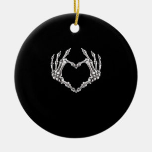 Skeleton Heart - och Händer Gothic Halloween Costu Julgransprydnad Keramik