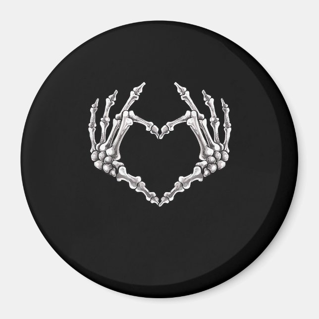Skeleton Heart - och Händer Gothic Halloween Costu Magnet (Framsidan)