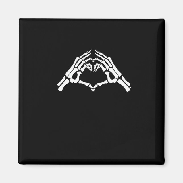 Skeleton Heart - och Händer- tecken Magnet (Framsidan)