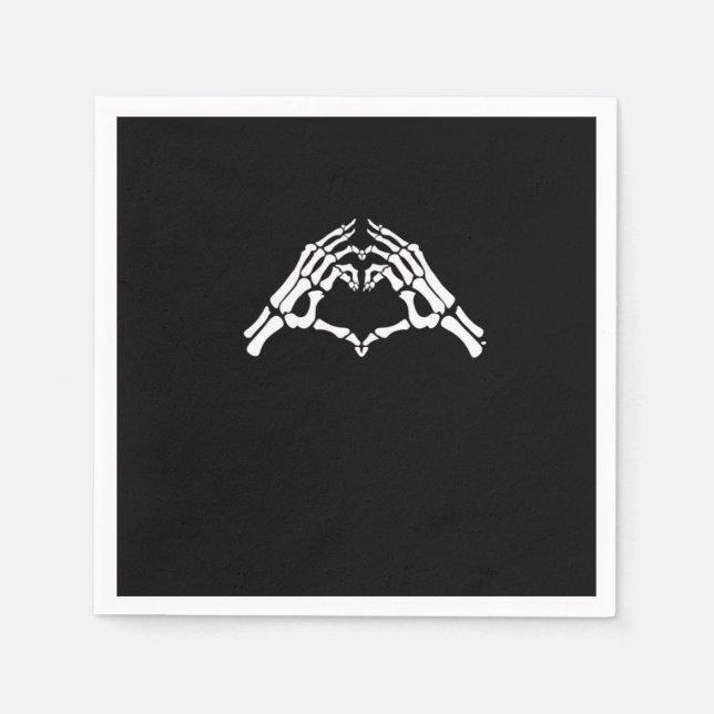 Skeleton Heart - och Händer- tecken Pappersservett (Framsidan)