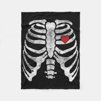 Skeleton Heart Rib Cage röntgenVuxen Kids Roligt H Fleecefilt