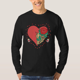 Skeleton Heart Rib Cage X Ray Funny Valentine Day T Shirt