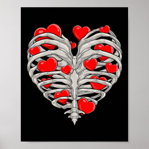 Skeleton Heart Rib Cage X Ray Vuxen Kids Funny Val Poster
