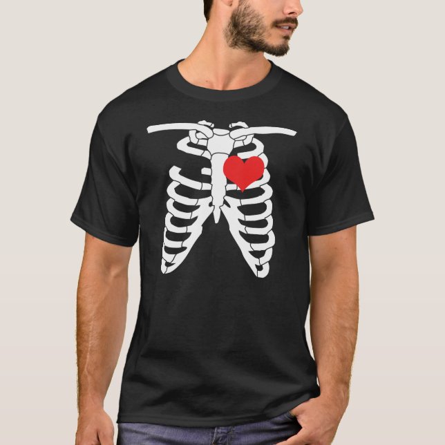 Skeleton Heart T- Shirt Tröja (Framsida)