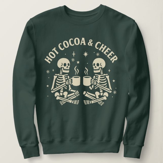 Skeleton - Hett Cocoa & Cheer T Shirt (Design framsida)